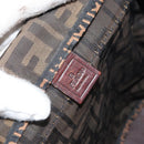FENDI Zucca Canvas Hand Bag Black Brown Auth 158459-17