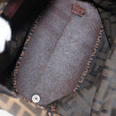 FENDI Zucca Canvas Hand Bag Black Brown Auth 158459-11