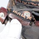 FENDI Zucca Canvas Hand Bag Black Brown Auth 158459-12