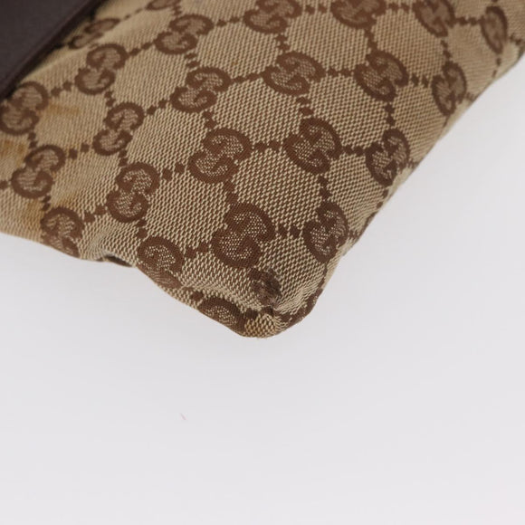 GUCCI GG Canvas Waist Bag Beige Silver 28566 Auth 158460