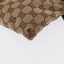 GUCCI GG Canvas Waist Bag Beige Silver 28566 Auth 158460-12