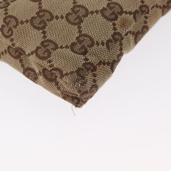 GUCCI GG Canvas Waist Bag Beige Silver 28566 Auth 158460