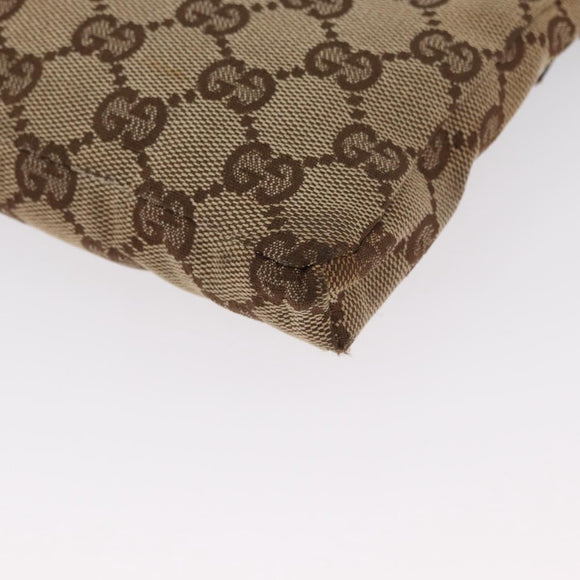GUCCI GG Canvas Waist Bag Beige Silver 28566 Auth 158460