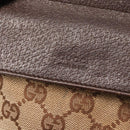 GUCCI GG Canvas Waist Bag Beige Silver 28566 Auth 158460-15