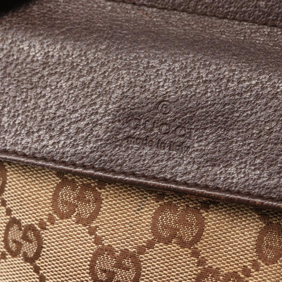 GUCCI GG Canvas Waist Bag Beige Silver 28566 Auth 158460