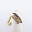 GUCCI GG Canvas Waist Bag Beige Silver 28566 Auth 158460-24