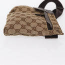 GUCCI GG Canvas Waist Bag Beige Silver 28566 Auth 158460-4