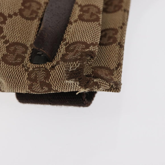 GUCCI GG Canvas Waist Bag Beige Silver 28566 Auth 158460
