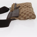 GUCCI GG Canvas Waist Bag Beige Silver 28566 Auth 158460-6