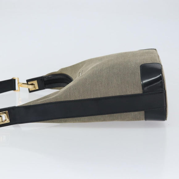 GUCCI Shoulder Bag Canvas Beige Gold 001 4204 Auth 158461