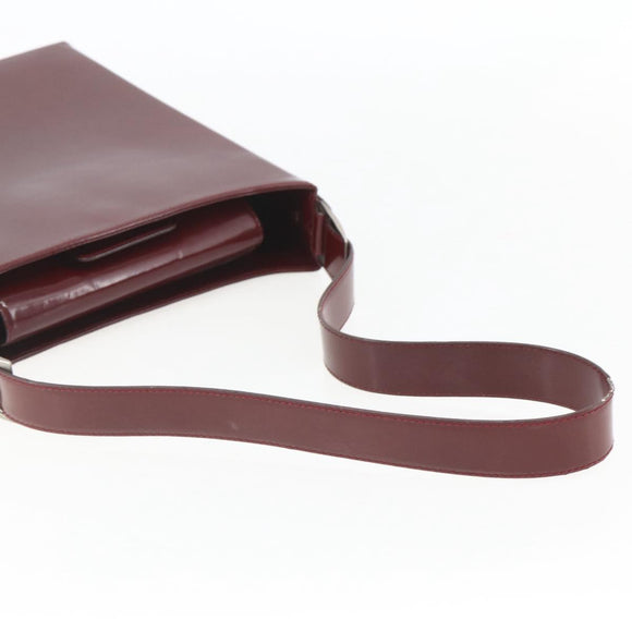 Salvatore Ferragamo Vala Shoulder Bag Patent leather Red Silver Auth 158462