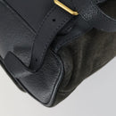 GUCCI Bamboo Backpack Suede Navy Gold 003 1705 0030 Auth 158464-17