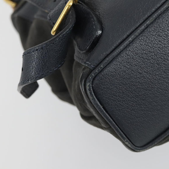 GUCCI Bamboo Backpack Suede Navy Gold 003 1705 0030 Auth 158464
