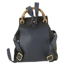 GUCCI Bamboo Backpack Suede Navy Gold 003 1705 0030 Auth 158464-2