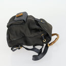 GUCCI Bamboo Backpack Suede Navy Gold 003 1705 0030 Auth 158464-3