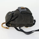GUCCI Bamboo Backpack Suede Navy Gold 003 1705 0030 Auth 158464-4