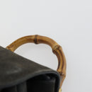 GUCCI Bamboo Backpack Suede Navy Gold 003 1705 0030 Auth 158464-8