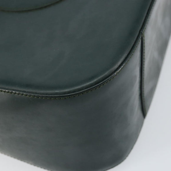 GUCCI Shoulder Bag Enamel Green Silver Auth 158465