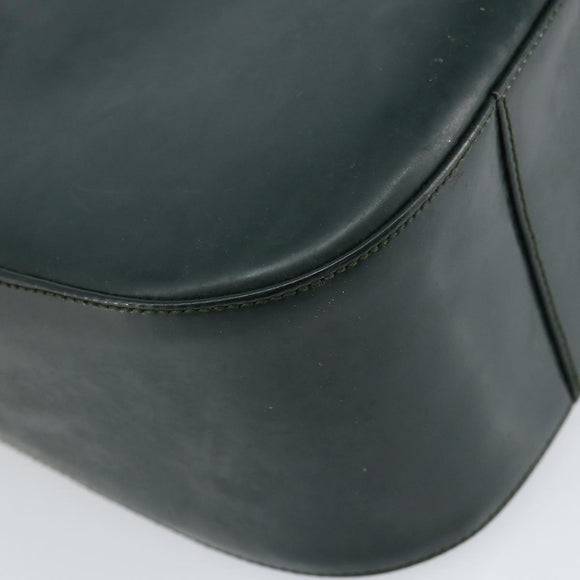 GUCCI Shoulder Bag Enamel Green Silver Auth 158465