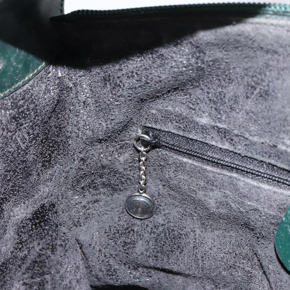 GUCCI Shoulder Bag Enamel Green Silver Auth 158465