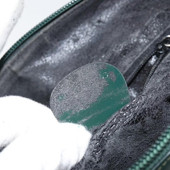 GUCCI Shoulder Bag Enamel Green Silver Auth 158465