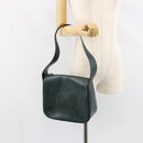 GUCCI Shoulder Bag Enamel Green Silver Auth 158465-22