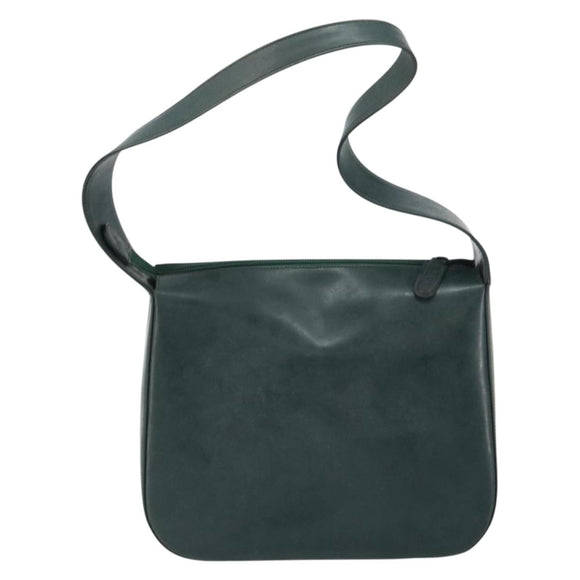 GUCCI Shoulder Bag Enamel Green Silver Auth 158465