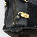 GUCCI Boston Bag Suede Navy Gold Auth 158468-14