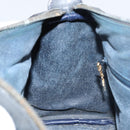 GUCCI Boston Bag Suede Navy Gold Auth 158468-18