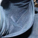 GUCCI Boston Bag Suede Navy Gold Auth 158468-20