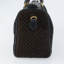 GUCCI Boston Bag Suede Navy Gold Auth 158468-5