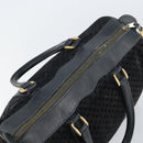 GUCCI Boston Bag Suede Navy Gold Auth 158468-6