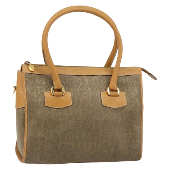 GUCCI Hand Bag Leather Beige Gold 002 58 0219 Auth 158470