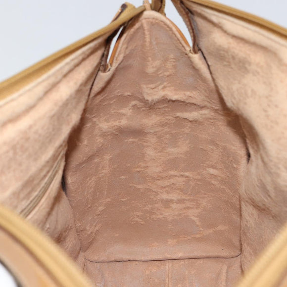 GUCCI Hand Bag Leather Beige Gold 002 58 0219 Auth 158470