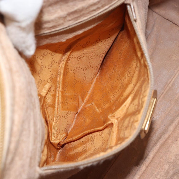 GUCCI Hand Bag Leather Beige Gold 002 58 0219 Auth 158470