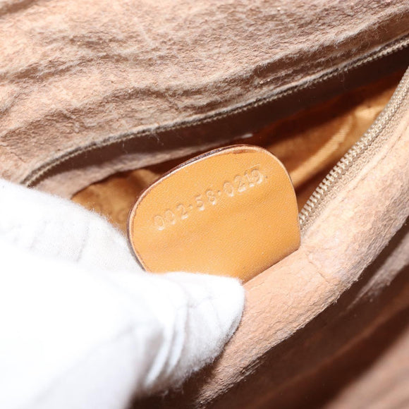 GUCCI Hand Bag Leather Beige Gold 002 58 0219 Auth 158470