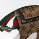 GUCCI GG Canvas Web Sherry Line Waist bag Beige Silver 28566 Auth 158471-10