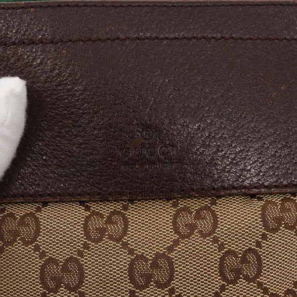 GUCCI GG Canvas Web Sherry Line Waist bag Beige Silver 28566 Auth 158471