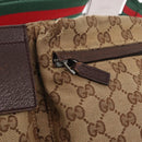 GUCCI GG Canvas Web Sherry Line Waist bag Beige Silver 28566 Auth 158471-19