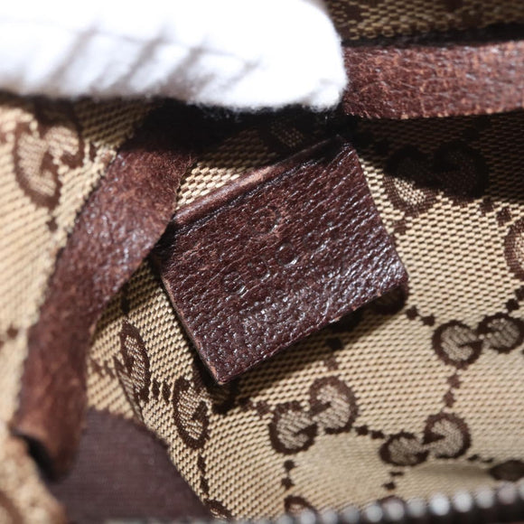 GUCCI GG Canvas Web Sherry Line Waist bag Beige Silver 28566 Auth 158471