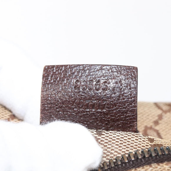 GUCCI GG Canvas Web Sherry Line Waist bag Beige Silver 28566 Auth 158471