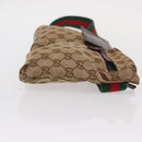 GUCCI GG Canvas Web Sherry Line Waist bag Beige Silver 28566 Auth 158471-3