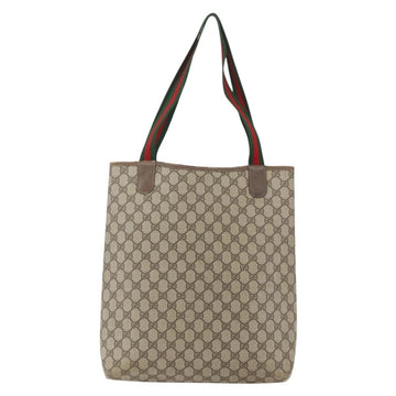 GUCCI GG Supreme Web Sherry Line Tote Bag PVC Beige Red 39 02 003 Auth 158474 - 0
