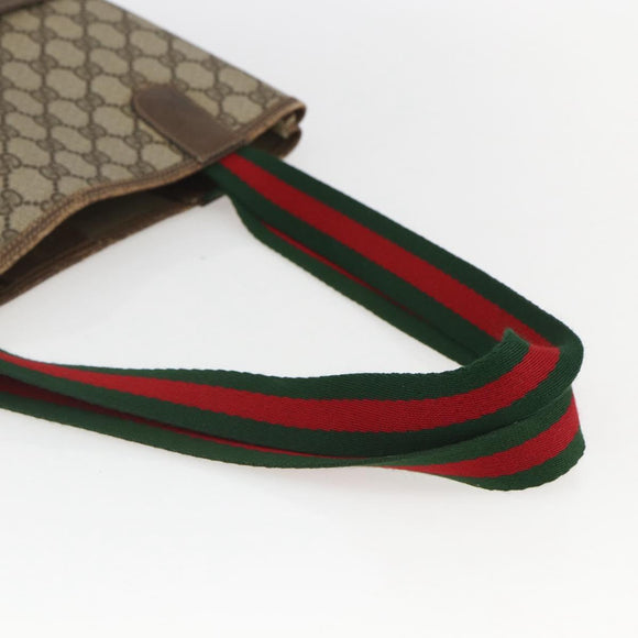 GUCCI GG Supreme Web Sherry Line Tote Bag PVC Beige Red 39 02 003 Auth 158474
