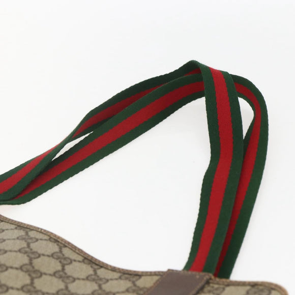 GUCCI GG Supreme Web Sherry Line Tote Bag PVC Beige Red 39 02 003 Auth 158474