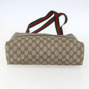 GUCCI GG Supreme Web Sherry Line Tote Bag PVC Beige Red 39 02 003 Auth 158474-5