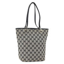GUCCI GG Canvas Tote Bag Navy Gold 002 1099 2404 Auth 158475-1
