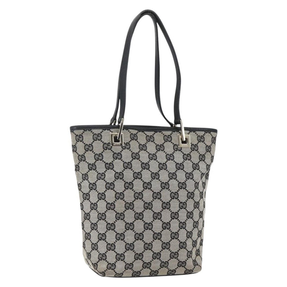 GUCCI GG Canvas Tote Bag Navy Gold 002 1099 2404 Auth 158475