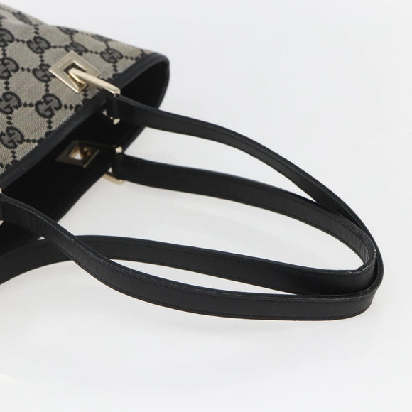 GUCCI GG Canvas Tote Bag Navy Gold 002 1099 2404 Auth 158475