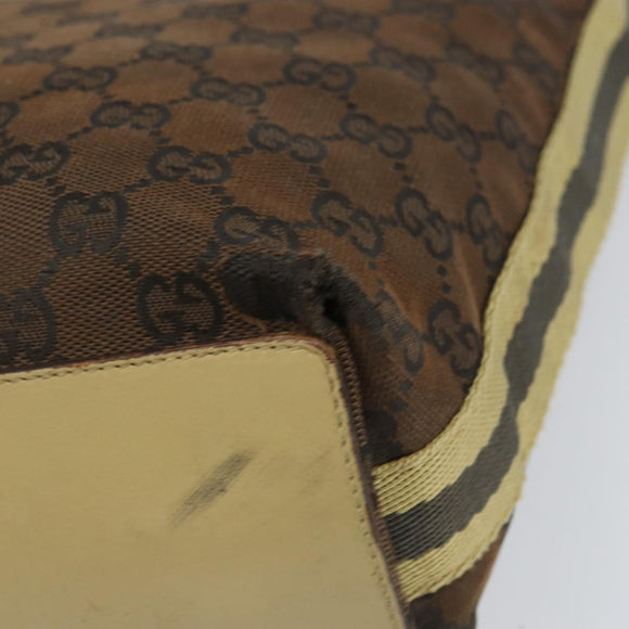 GUCCI GG Canvas Tote Bag Beige Gold 31244 Auth 158476